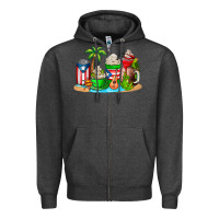 Charcoal Heather puerto rico coffee cups Zipper Hoodie - AdoDesignShop