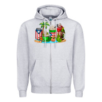 Heather Grey puerto rico coffee cups Zipper Hoodie - AdoDesignShop