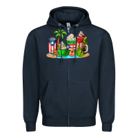 Navy puerto rico coffee cups Zipper Hoodie - AdoDesignShop