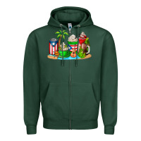 Sports Green puerto rico coffee cups Zipper Hoodie - AdoDesignShop