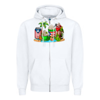White puerto rico coffee cups Zipper Hoodie - AdoDesignShop