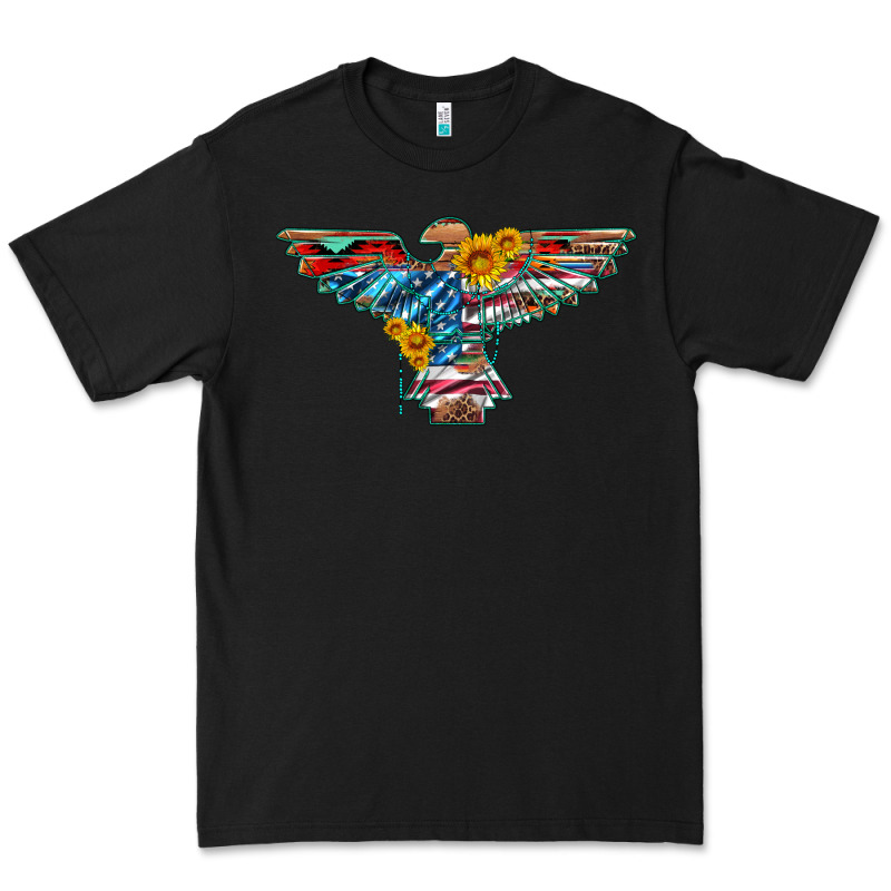 Thunderbird With Usa Flag And Sunflowers Premium Tee by Artiststas | Teevron