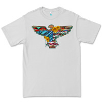 Dove Grey thunderbird with usa flag and sunflowers Premium Tee - Artiststas