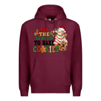 Burgundy Tis' the season to bake cookies Premium Hoodie - NancyCooperArtShop