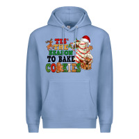 Colony Blue Tis' the season to bake cookies Premium Hoodie - NancyCooperArtShop