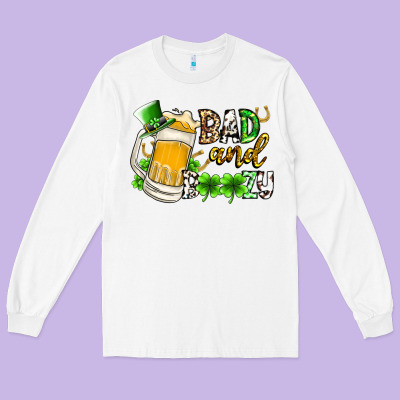 Bad And Boozy Long Sleeve Tee Designed By Racoondesign