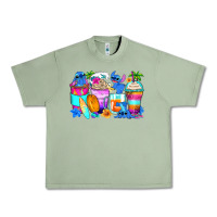 Oil Green stitch summer coffee cups Urban Heavy Tee - Zillion Design Studio