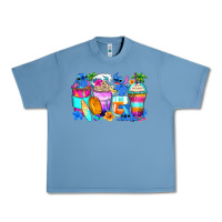 Pebble Blue stitch summer coffee cups Urban Heavy Tee - Zillion Design Studio