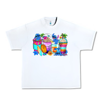 White stitch summer coffee cups Urban Heavy Tee - Zillion Design Studio