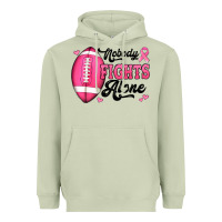 Matcha nobody fights alone pink football breast cancer awareness Heavyweight Hoodie - Jasminsmagicworld