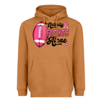 Meerkat nobody fights alone pink football breast cancer awareness Heavyweight Hoodie - Jasminsmagicworld