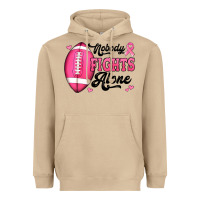 Mushroom nobody fights alone pink football breast cancer awareness Heavyweight Hoodie - Jasminsmagicworld