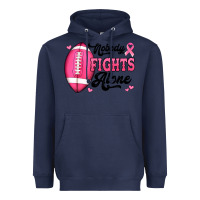 Navy nobody fights alone pink football breast cancer awareness Heavyweight Hoodie - Jasminsmagicworld