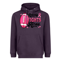 Plum nobody fights alone pink football breast cancer awareness Heavyweight Hoodie - Jasminsmagicworld