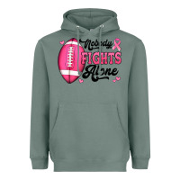 Sage nobody fights alone pink football breast cancer awareness Heavyweight Hoodie - Jasminsmagicworld