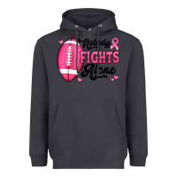 Smoke nobody fights alone pink football breast cancer awareness Heavyweight Hoodie - Jasminsmagicworld