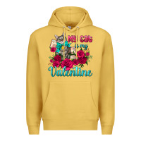 Antique Gold my cat is my valentine Premium Hoodie - AdoDesignShop