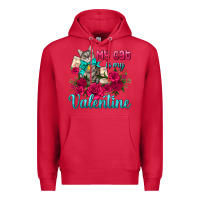 Cardinal my cat is my valentine Premium Hoodie - AdoDesignShop