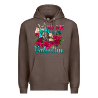 Coffee my cat is my valentine Premium Hoodie - AdoDesignShop