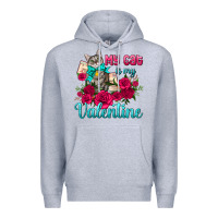 Heather Grey my cat is my valentine Premium Hoodie - AdoDesignShop