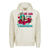 Oatmeal Heather my cat is my valentine Premium Hoodie - AdoDesignShop