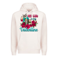 Pale Pink my cat is my valentine Premium Hoodie - AdoDesignShop