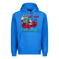 True Royal my cat is my valentine Premium Hoodie - AdoDesignShop