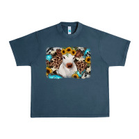 Midnight Navy cowhide leopard calf Urban Heavy Tee - RanaPortraitStore