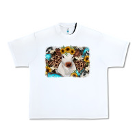 White cowhide leopard calf Urban Heavy Tee - RanaPortraitStore