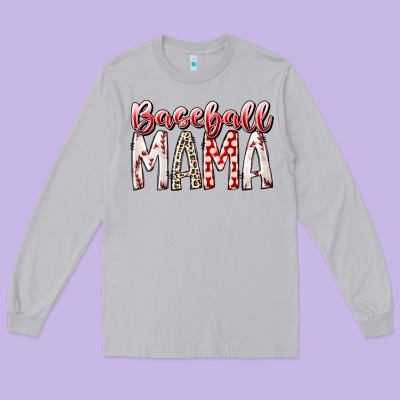 Baseball  Mama Long Sleeve Tee Designed By Racoondesign
