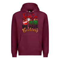 Burgundy Santa here we have cookies Premium Hoodie - NancyCooperArtShop