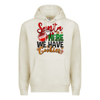 Oatmeal Heather Santa here we have cookies Premium Hoodie - NancyCooperArtShop