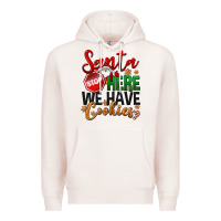 Pale Pink Santa here we have cookies Premium Hoodie - NancyCooperArtShop