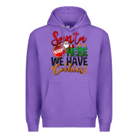 Purple Santa here we have cookies Premium Hoodie - NancyCooperArtShop