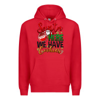 Red Santa here we have cookies Premium Hoodie - NancyCooperArtShop
