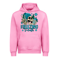 Fuchsia Pink freezing to death winter skull Urban Hoodie - Jasminsmagicworld