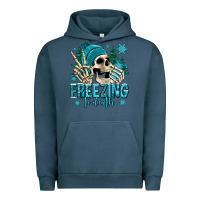 Pigment Midnight Navy freezing to death winter skull Urban Hoodie - Jasminsmagicworld