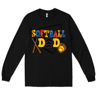 Black softball dad Long Sleeve Tee - AdoDesignShop