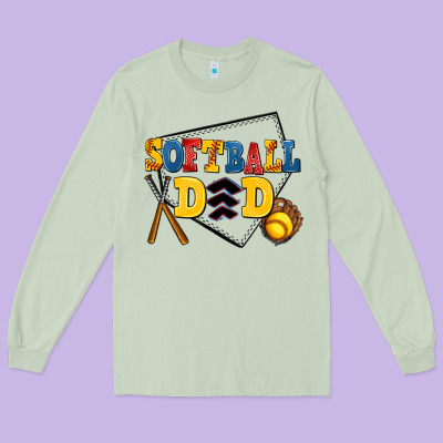 Softball Dad Long Sleeve Tee Designed By Adodesignshop