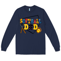 Navy softball dad Long Sleeve Tee - AdoDesignShop