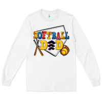 White softball dad Long Sleeve Tee - AdoDesignShop