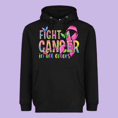 Fight Cancer In All Colors Heavyweight Hoodie Designed By Nancycooperartshop