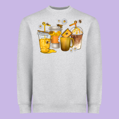 Coffee Cups Bumble Bee Heavyweight Sweatshirt Designed By Texasbilliewilder