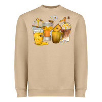 Mushroom coffee cups bumble bee Heavyweight Sweatshirt - texasbilliewilder