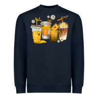 Navy coffee cups bumble bee Heavyweight Sweatshirt - texasbilliewilder