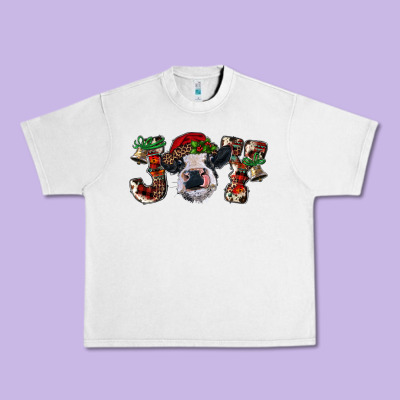 Christmas Joy With Heifer Cow Urban Heavy Tee Designed By Ranaportraitstore