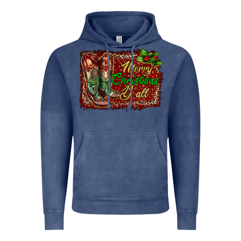 Merry Christmas Y'all Boots Vintage Hoodie by RanaPortraitStore | Teevron