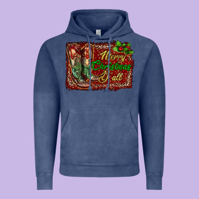 Vintage Hoodie Merry Christmas Y'all Boots