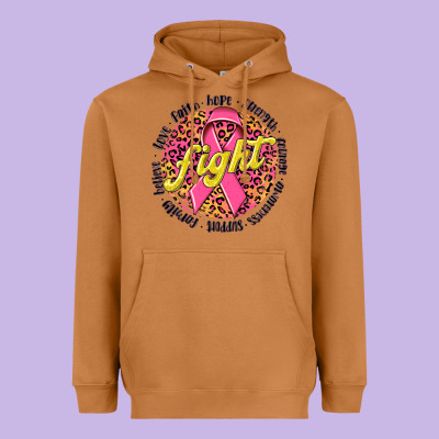 Fight Breast Cancer Heavyweight Hoodie Designed By Nancycooperartshop