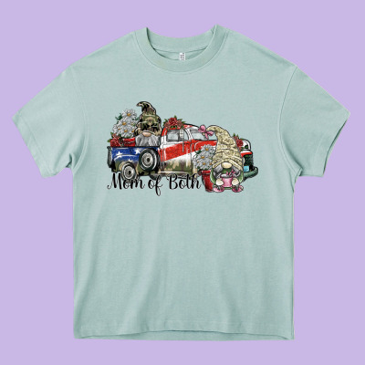 Mom Of Both Heavy Core Tee Designed By Sublimationcraftshop